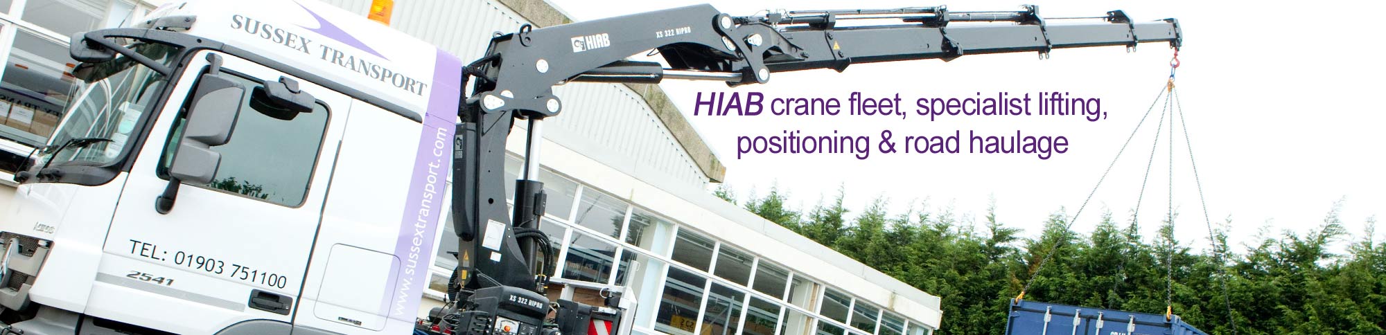 HIAB crane fleet, specialist lifting, positioning & road haulage.