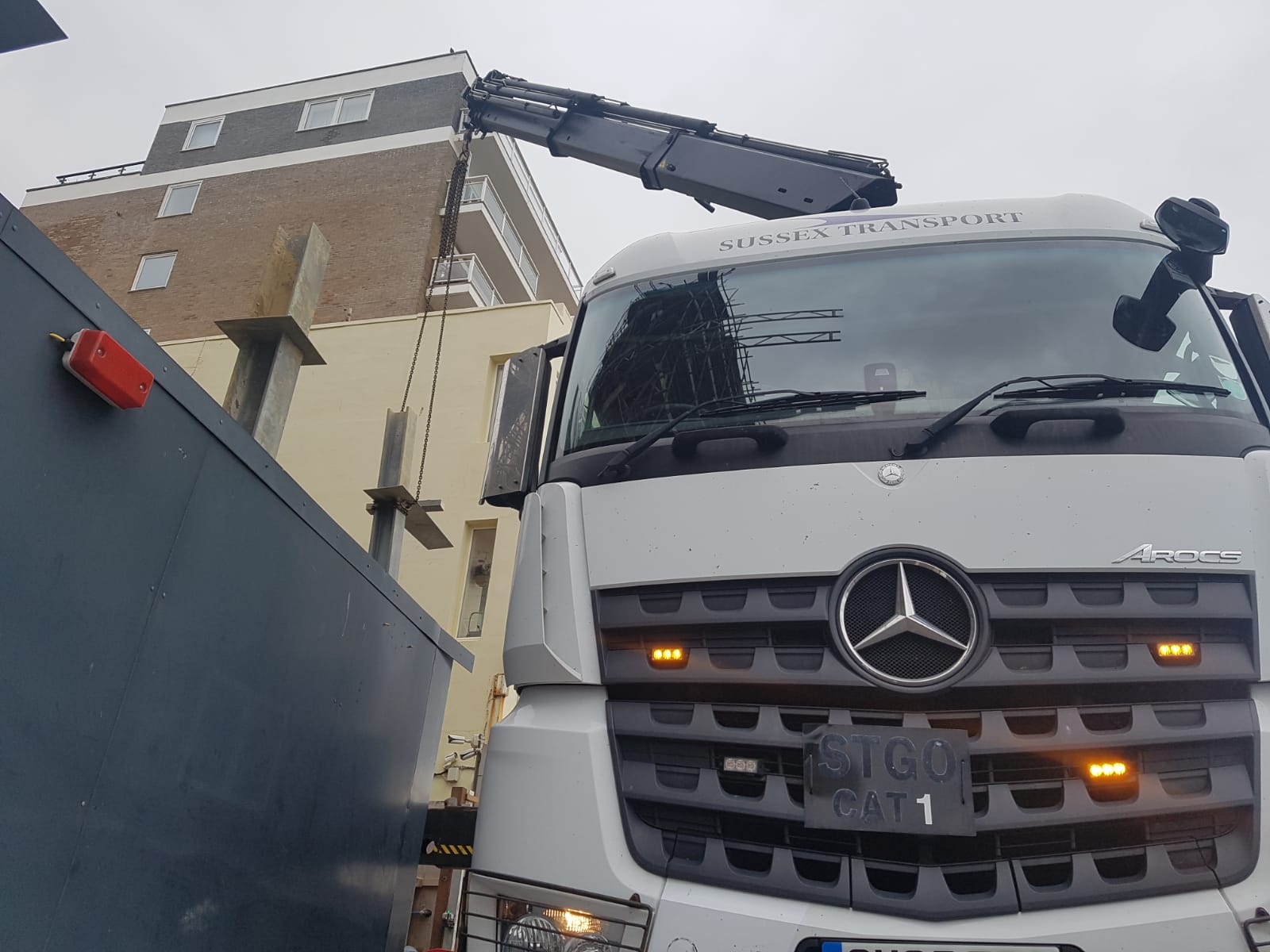 Steels Delivery Crane Hiab Truck Brighton Sussex
