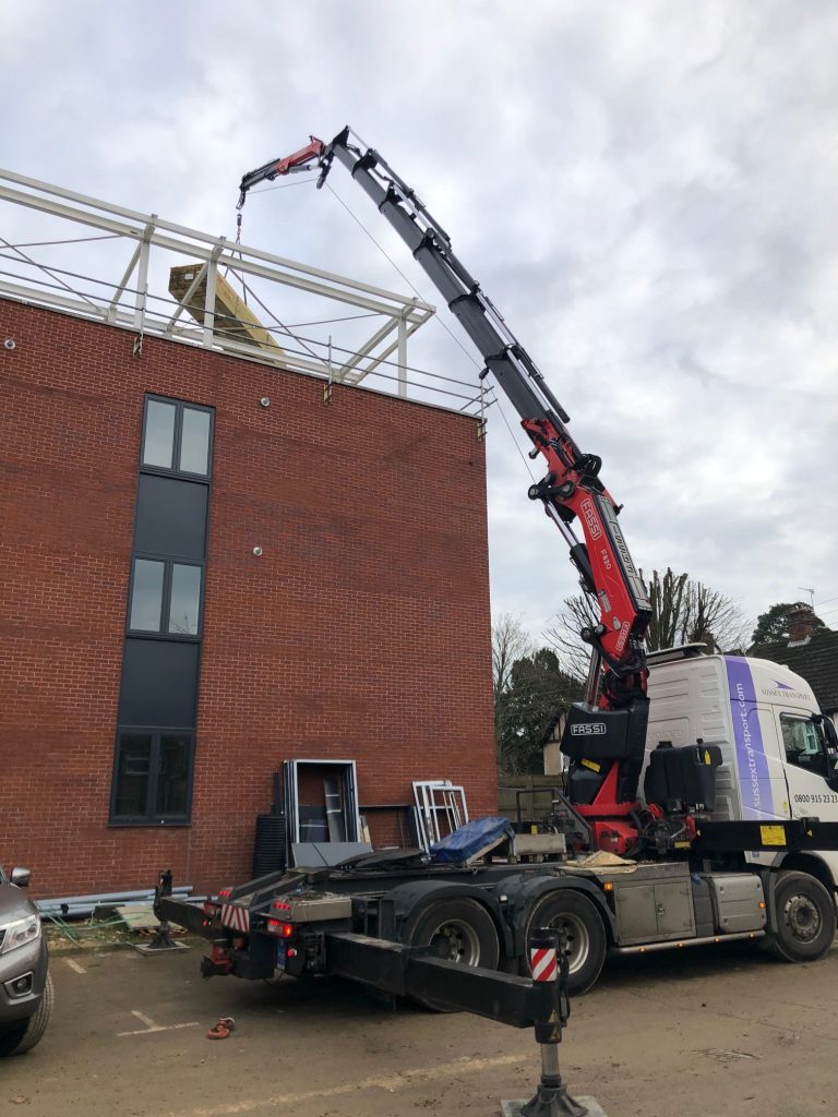 Lifting Timber into new Floor Crane