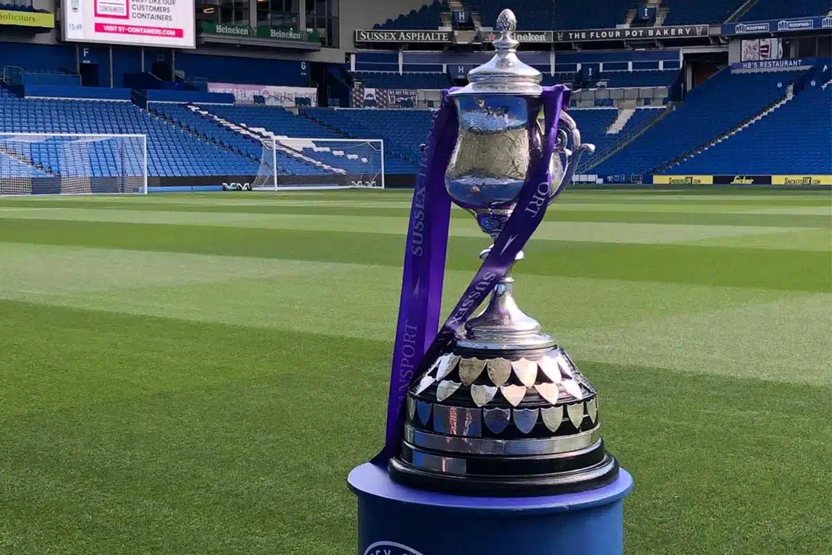 Sussex Transport Senior Cup Trophy in Brightons Amex Stadium